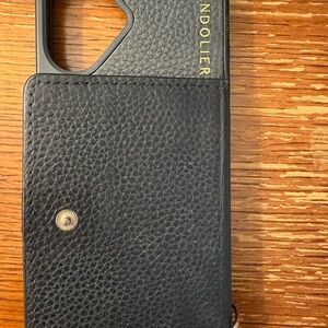 Bandolier Black Textured Phone Case with Gold Detail